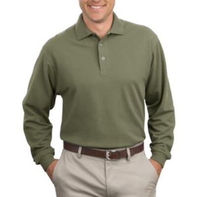 Port Authority® - Long Sleeve Pique Knit Polo. K320  Thumbnail
